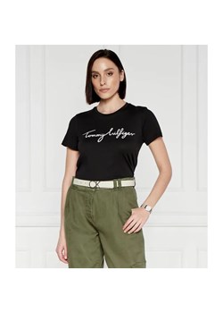 Tommy Hilfiger T-shirt REG C-NK SIGNATURE | Regular Fit ze sklepu Gomez Fashion Store w kategorii Bluzki damskie - zdjęcie 184331878