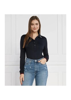 Tommy Hilfiger Polo SPLIT GLOBAL STR LS | Slim Fit ze sklepu Gomez Fashion Store w kategorii Bluzki damskie - zdjęcie 184331936
