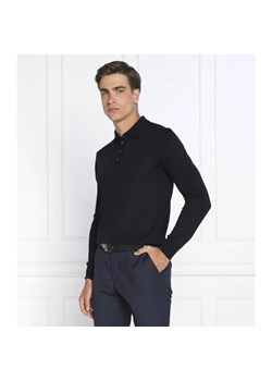 Oscar Jacobson Wełniany sweter Ruben Poloshirt L-S | Slim Fit ze sklepu Gomez Fashion Store w kategorii Swetry męskie - zdjęcie 184339218