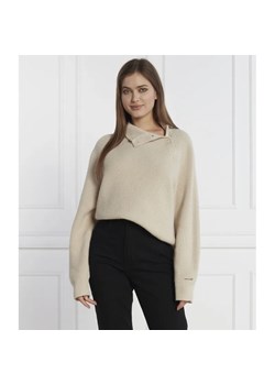 Calvin Klein Wełniany sweter | Regular Fit ze sklepu Gomez Fashion Store w kategorii Swetry damskie - zdjęcie 184339555