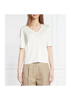 Weekend MaxMara Lniany t-shirt BRUNATE | Regular Fit ze sklepu Gomez Fashion Store w kategorii Bluzki damskie - zdjęcie 184341019