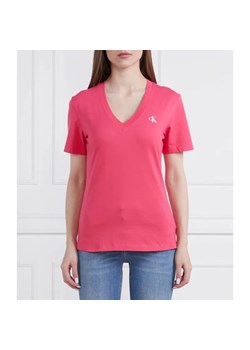Calvin Klein Jeans T-shirt MICRO MONOLOGO | Slim Fit ze sklepu Gomez Fashion Store w kategorii Bluzki damskie - zdjęcie 184341186