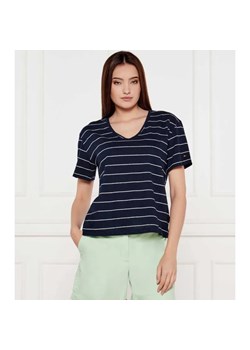 Tommy Hilfiger T-shirt | Loose fit | z dodatkiem lnu ze sklepu Gomez Fashion Store w kategorii Bluzki damskie - zdjęcie 184342126