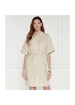 Calvin Klein Sukienka | z dodatkiem lnu ze sklepu Gomez Fashion Store w kategorii Sukienki - zdjęcie 184343917