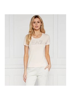 EA7 T-shirt | Regular Fit | stretch ze sklepu Gomez Fashion Store w kategorii Bluzki damskie - zdjęcie 184344157