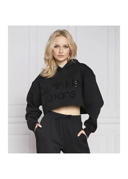 Calvin Klein Jeans Bluza SHINY INSTITUTIONAL | Cropped Fit ze sklepu Gomez Fashion Store w kategorii Bluzy damskie - zdjęcie 184345417
