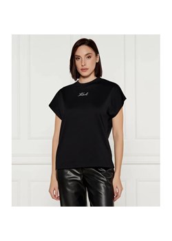 Karl Lagerfeld T-shirt SIGNATURE | Regular Fit ze sklepu Gomez Fashion Store w kategorii Bluzki damskie - zdjęcie 184347529