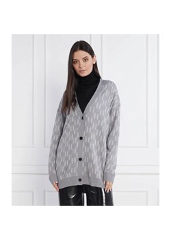 Karl Lagerfeld Kardigan | Longline Fit | z dodatkiem wełny ze sklepu Gomez Fashion Store w kategorii Swetry damskie - zdjęcie 184348665