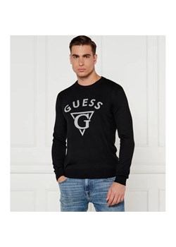 GUESS Sweter EDGAR | Regular Fit | z dodatkiem jedwabiu ze sklepu Gomez Fashion Store w kategorii Swetry męskie - zdjęcie 184350526