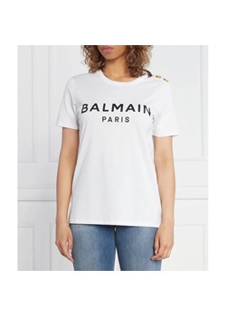 Balmain T-shirt PRINTED | Regular Fit ze sklepu Gomez Fashion Store w kategorii Bluzki damskie - zdjęcie 184354738
