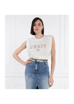 Pinko T-shirt CACAO CANOTTA | Regular Fit ze sklepu Gomez Fashion Store w kategorii Bluzki damskie - zdjęcie 184356216