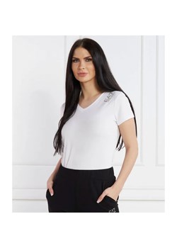 EA7 T-shirt | Slim Fit | stretch ze sklepu Gomez Fashion Store w kategorii Bluzki damskie - zdjęcie 184356838
