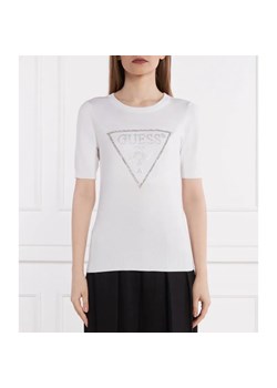GUESS Sweter KAYLA LOGO RN SS SWTR | Slim Fit ze sklepu Gomez Fashion Store w kategorii Swetry damskie - zdjęcie 184357157