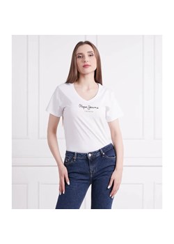 Pepe Jeans London T-shirt WENDY V NECK | Regular Fit ze sklepu Gomez Fashion Store w kategorii Bluzki damskie - zdjęcie 184357408