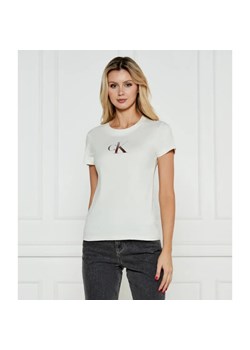 Calvin Klein Jeans T-shirt | Slim Fit ze sklepu Gomez Fashion Store w kategorii Bluzki damskie - zdjęcie 184504797
