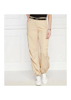 Karl Lagerfeld Spodnie cargo | Relaxed fit | z dodatkiem lnu ze sklepu Gomez Fashion Store w kategorii Spodnie damskie - zdjęcie 184505115