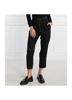 Peserico Wełniane spodnie z paskiem | Straight fit ze sklepu Gomez Fashion Store w kategorii Spodnie damskie - zdjęcie 184514059
