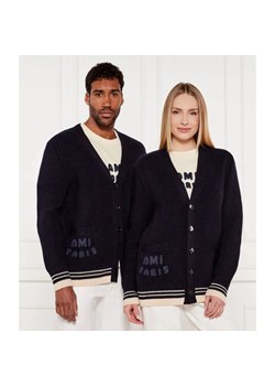 AMI Paris Wełniany kardigan | Oversize fit ze sklepu Gomez Fashion Store w kategorii Swetry damskie - zdjęcie 184518518
