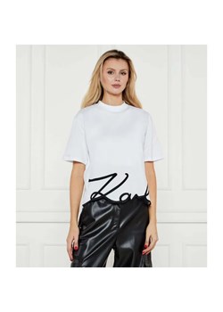 Karl Lagerfeld T-shirt SIGNATURE HEM T | Regular Fit ze sklepu Gomez Fashion Store w kategorii Bluzki damskie - zdjęcie 184522617