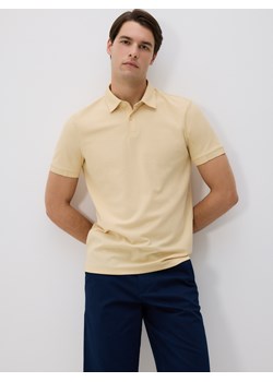 Reserved - Polo z merceryzowanej bawełny - jasnożółty ze sklepu Reserved w kategorii T-shirty męskie - zdjęcie 184523237