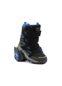 Buty trekkingowe, śniegowce dziecięce - AMERICAN CLUB WT161/23 czarne z niebieskim ze sklepu ulubioneobuwie w kategorii Buty zimowe dziecięce - zdjęcie 184523969