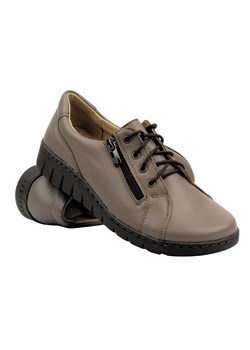 Skórzane półbuty damskie HELIOS Komfort 429, khaki ze sklepu ulubioneobuwie w kategorii Półbuty damskie - zdjęcie 184524068