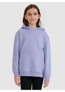 Dziewczęca bluza dresowa nierozpinana z kapturem 4F 4FJRAW24TSWSF1831 - niebieska ze sklepu Sportstylestory.com w kategorii Bluzy dziewczęce - zdjęcie 184525746