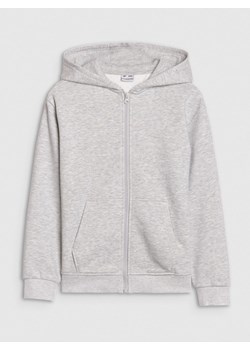 Dziewczęca bluza dresowa rozpinana z kapturem 4F 4FJWMM00TSWSF1861 - szara ze sklepu Sportstylestory.com w kategorii Bluzy dziewczęce - zdjęcie 184525839