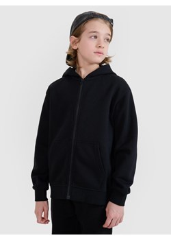 Chłopięca bluza dresowa rozpinana z kapturem 4f 4FJWMM00TSWSM1859 - czarna ze sklepu Sportstylestory.com w kategorii Bluzy chłopięce - zdjęcie 184525855