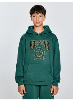 Bluza chłopięca z kapturem z haftem zielona Liron 304 ze sklepu Big Star w kategorii Bluzy chłopięce - zdjęcie 184531677
