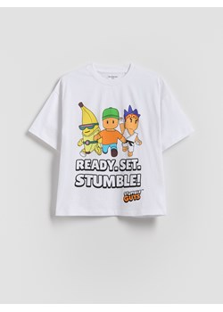 Reserved - T-shirt Stumble Guys - biały ze sklepu Reserved w kategorii T-shirty chłopięce - zdjęcie 184535468