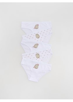 Reserved - Bawełniane majtki Pusheen 5 pack - biały ze sklepu Reserved w kategorii Majtki dziecięce - zdjęcie 184535515