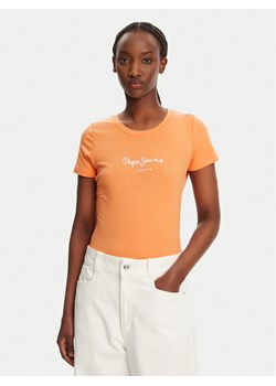 Pepe Jeans T-Shirt New Virginia PL505202 Pomarańczowy Slim Fit ze sklepu MODIVO w kategorii Bluzki damskie - zdjęcie 184536676