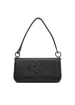Calvin Klein Jeans Torebka Sculpted Flap Shoulder Pouch LV04K3148G Czarny ze sklepu MODIVO w kategorii Torebki damskie - zdjęcie 184536697