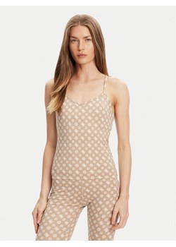 Guess Top V5YP11 MC03W Beżowy Slim Fit ze sklepu MODIVO w kategorii Bluzki damskie - zdjęcie 184536708