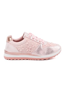 Shelvt Różowe sneakersy z kwiatowym motywem ze sklepu ButyModne.pl w kategorii Buty sportowe damskie - zdjęcie 184538688
