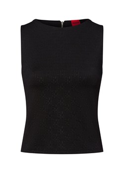 HUGO Top damski - Daironi Kobiety czarny wypukły wzór tkaniny ze sklepu vangraaf w kategorii Bluzki damskie - zdjęcie 184539059