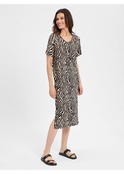 soyaconcept® Sukienka damska z lnem - SC-Lenise 6 Kobiety len czarny wzorzysty ze sklepu vangraaf w kategorii Sukienki - zdjęcie 184539108