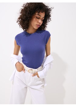 Mohito - T-shirt z bawełną i lyocellem - granatowy ze sklepu Mohito w kategorii Bluzki damskie - zdjęcie 184539755