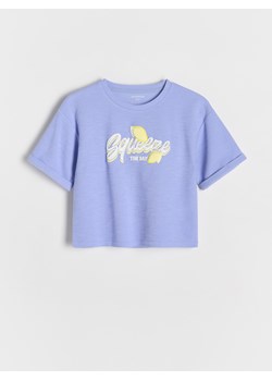 Reserved - T-shirt z wypukłym nadrukiem - jasnoniebieski ze sklepu Reserved w kategorii Bluzki dziewczęce - zdjęcie 184542047