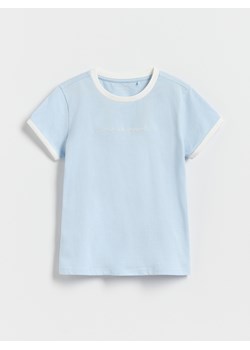 Reserved - Bawełniany T-shirt z haftem - jasnoniebieski - id: 915EA-05X - marki Reserved - 184542227 Reserved - Bawełniany T-shirt z haftem - jasnoniebieski ze sklepu Reserved w kategorii Bluzki dziewczęce - zdjęcie 184542227