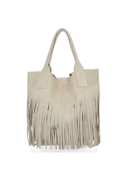 Włoski Shopper w stylu Boho Vittoria Gotti Beżowa ze sklepu PaniTorbalska w kategorii Torby Shopper bag - zdjęcie 184544066