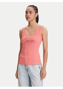 Guess Top W5YP00 KCXJ2 Różowy Regular Fit ze sklepu MODIVO w kategorii Bluzki damskie - zdjęcie 184547015