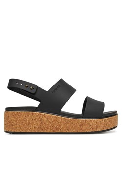 Sandały Crocs Brooklyn Cork Low Wedge 211144 Czarny ze sklepu eobuwie.pl w kategorii Sandały damskie - zdjęcie 184550088