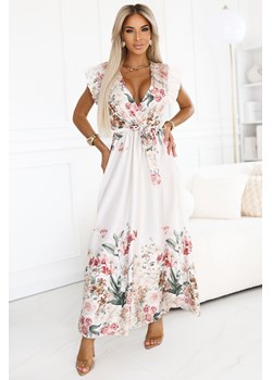 Satynowa sukienka maxi z nadrukiem w kwiaty - id: 2031744 - marki Numoco - 184550517 Satynowa sukienka maxi z nadrukiem w kwiaty ze sklepu Cudmoda w kategorii Sukienki - zdjęcie 184550517