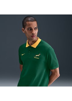 Męska koszulka polo z piki Nike Rugby Springboks - Zieleń ze sklepu Nike poland w kategorii T-shirty męskie - zdjęcie 184551196