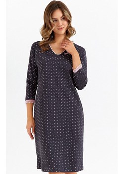 Koszula nocna damska z długim rękawem plus size 482, Kolor grafitowy-wzór, Rozmiar XXL, Cana ze sklepu Intymna w kategorii Koszule nocne - zdjęcie 184552935