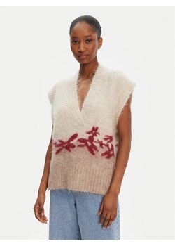 Munthe Sweter Purulia 252160125272 Beżowy Loose Fit ze sklepu MODIVO w kategorii Swetry damskie - zdjęcie 184553479