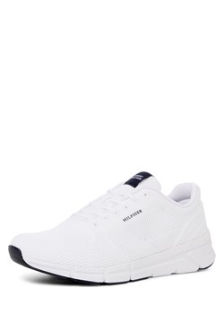 Tommy Hilfiger Męskie buty sportowe - Modern Comfort Run Knit Mężczyźni Tekstylia biały wypukły wzór tkaniny ze sklepu vangraaf w kategorii Buty sportowe męskie - zdjęcie 184554195