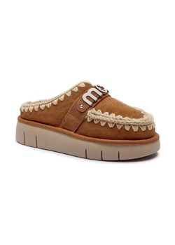 MOU Skórzane mule Bounce Clog | z dodatkiem wełny ze sklepu Gomez Fashion Store w kategorii Klapki damskie - zdjęcie 184554807